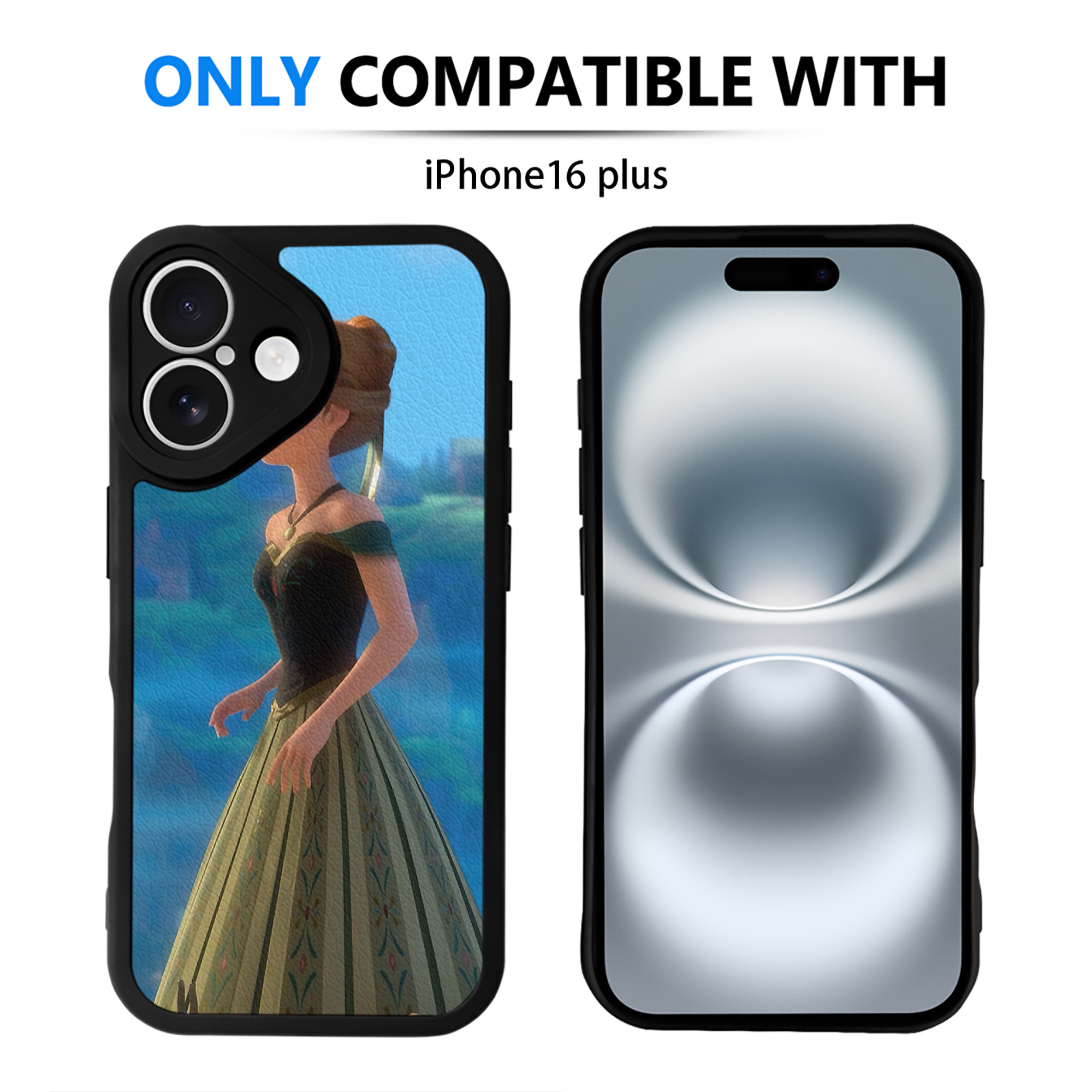 （画像用） アナと雪の女王 アンナ エルサ Frozen Anna Elsa 【iPhone 16シリーズ対応】シリコンスマホケース（レザー調） 材質：シリコン